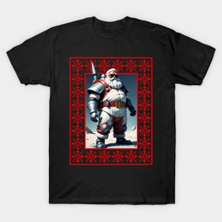 Cool Armed Santa. Ugly Christmas Sweater T-Shirt